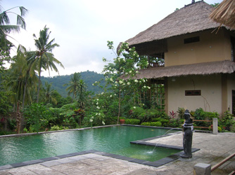 Quellwasser-Swimmingpool der Villa Manuk
